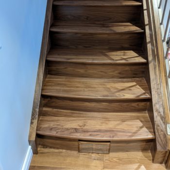 Solid Walnut Treads - Bowed Front and Back